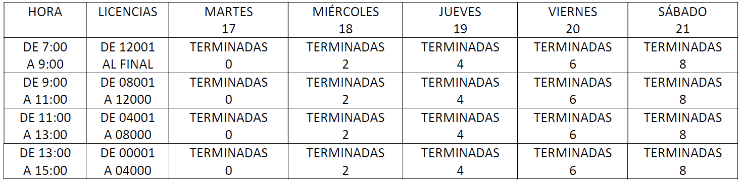 calendario tarifa semana1